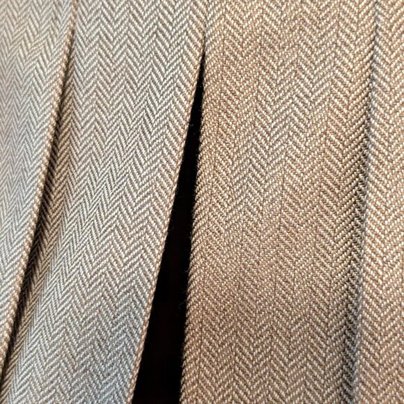 Carlisle Womens NWT Size 12 Tan Brown Herringbone Silk Wool Career Pencil Skirt - Picture 5 of 11